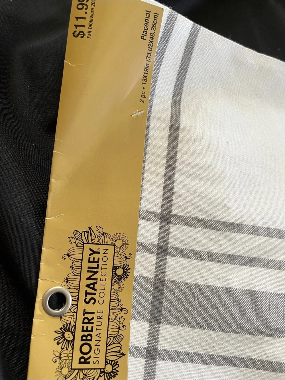 Robert Stanley HOME SWEET FARMHOUSE Placemats Set Of 4 NWT Barn Farm White/Black